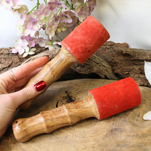 Aanslagstok leer rood 4,5 - 5 cm (nr13)