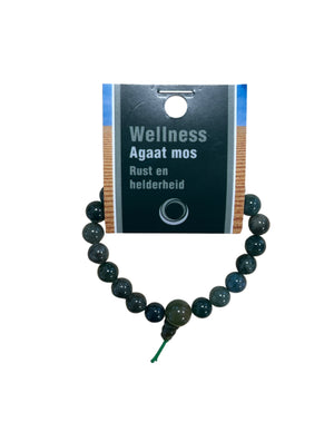 Agaat mos powerbead armband + kaart