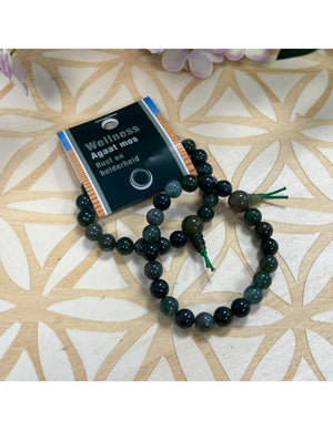 Agaat mos powerbead armband + kaart