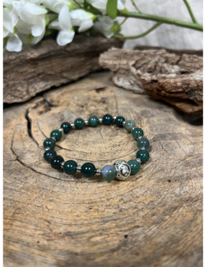 Agaat mos sterrenbeeld armband - Weegschaal