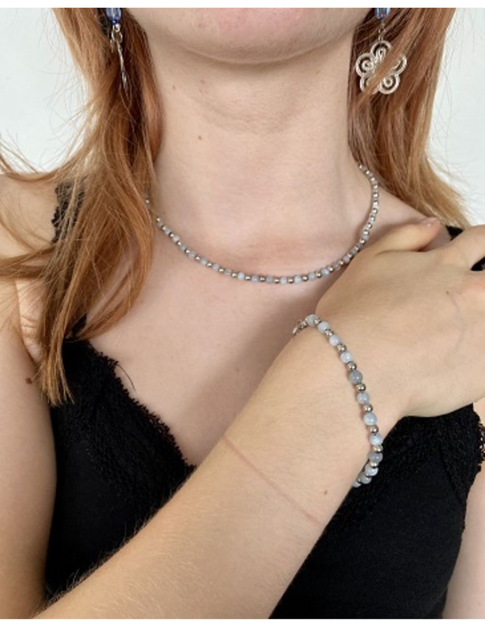 Aquamarijn Ibiza love armband