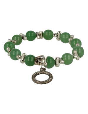 Aventurijn groen fashion kralenarmband met bedel