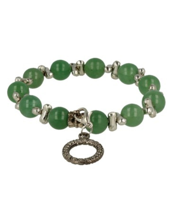 Aventurijn groen fashion kralenarmband met bedel