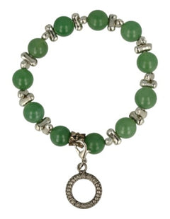 Aventurijn groen fashion kralenarmband met bedel