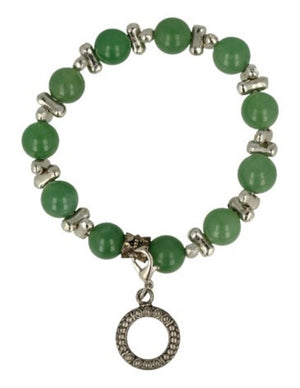 Aventurijn groen fashion kralenarmband met bedel
