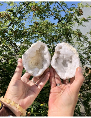 Bergkristal geode paar 5-7 cm