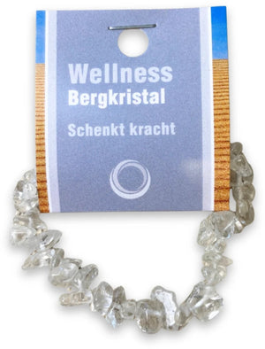 Bergkristal splitarmband + kaart