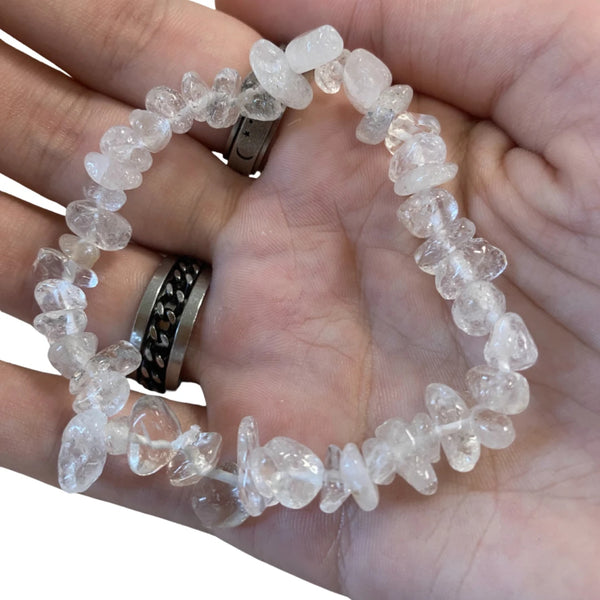 Bergkristal splitarmband + kaart