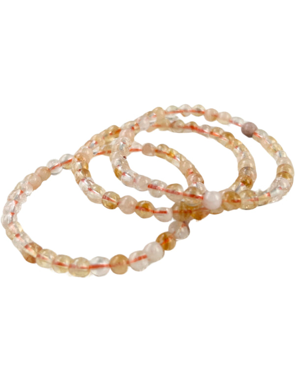 Citrien kralen kinder armbandje 4 mm (verhit)