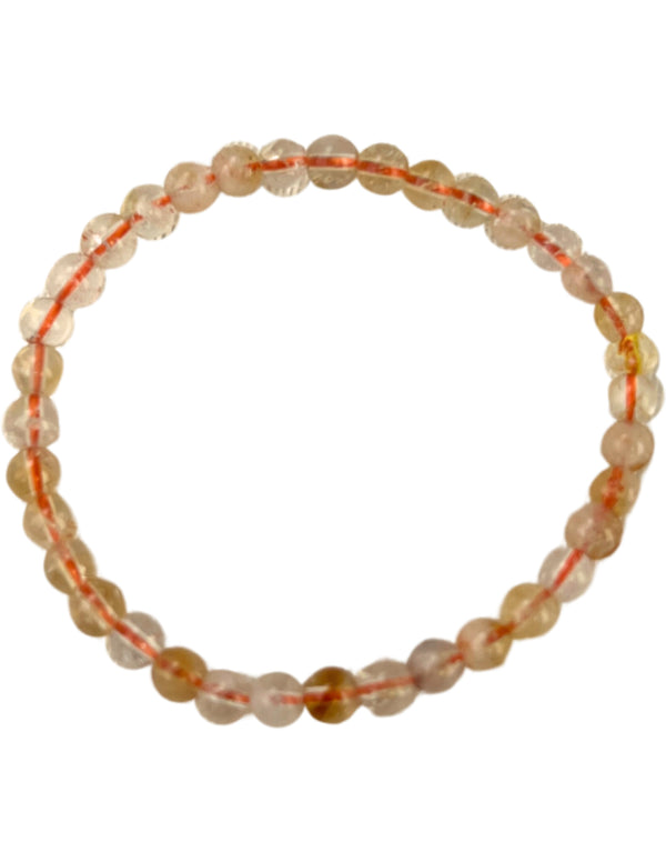 Citrien kralen kinder armbandje 4 mm (verhit)