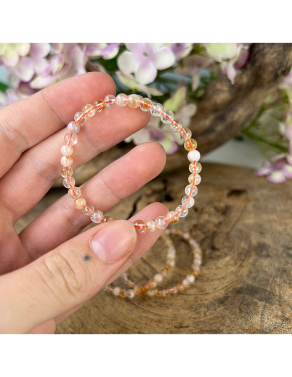 Citrien kralen kinder armbandje 4 mm (verhit)