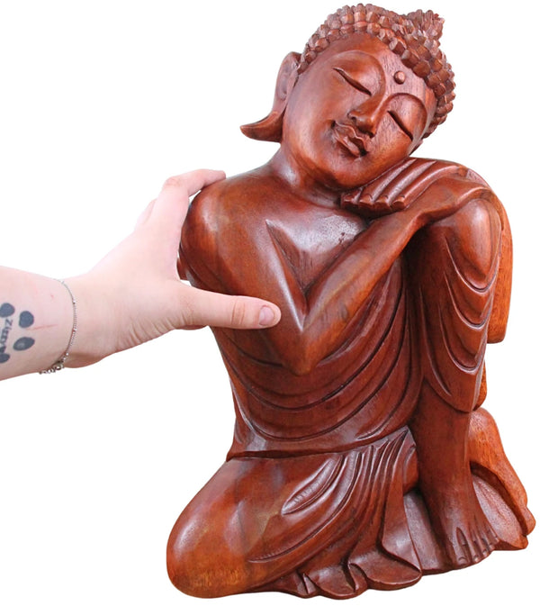 Denker - Boeddha Beeld hout - 40 cm