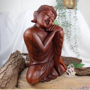 Denker - Boeddha Beeld hout - 40 cm