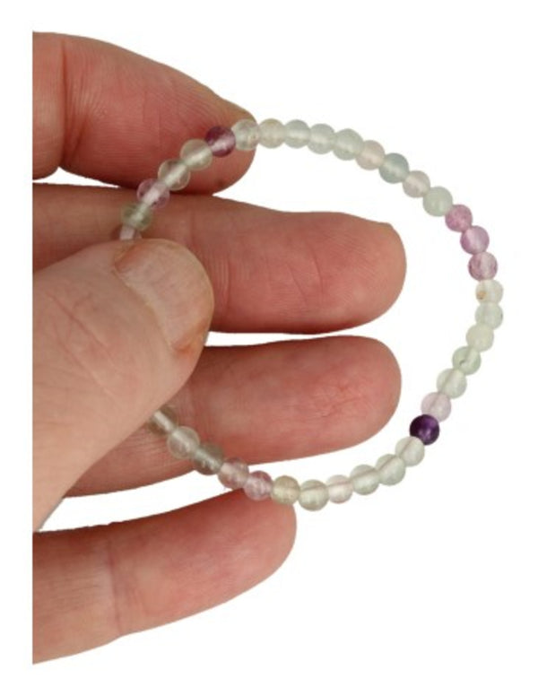 Fluoriet kralen kinderarmbandje 4 mm