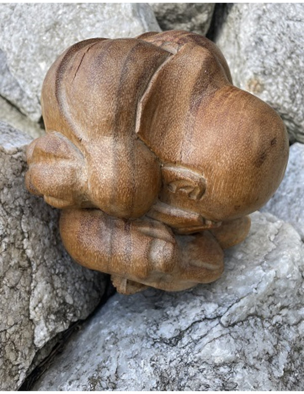 Houten Yogiman - Orang Malu - ca. 30 cm - nr.5