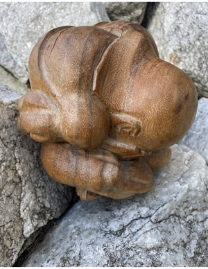 Houten Yogiman - Orang Malu - ca. 6 cm - nr.1