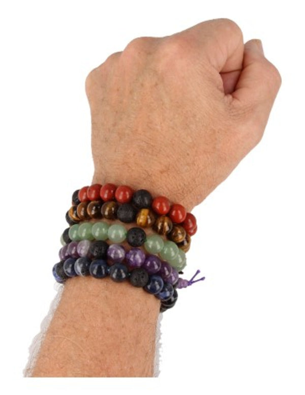 Jaspis rood powerbead mannen armband