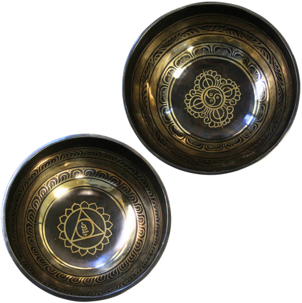 Klankschaal bewerkt 21-22 cm