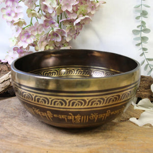 Klankschaal bewerkt 21-22 cm