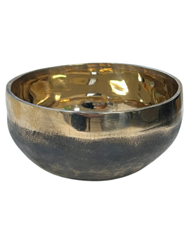Klankschaal ishana goud/zwart 10-11 cm