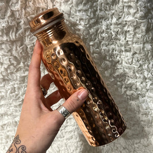 Koperen Drinkfles - 600 ml - gehamerd