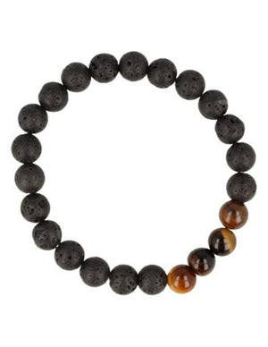 Kralenarmband Lavasteen / Tijgeroog