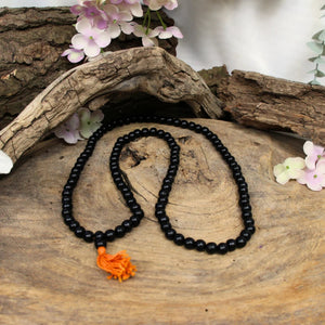 Mala hout zwart oranje kwast 40 cm