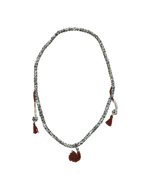 Mala ketting been wit/zwart 35 cm