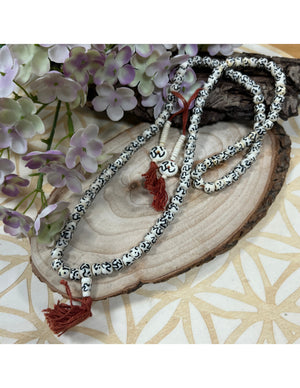 Mala ketting been wit/zwart 35 cm