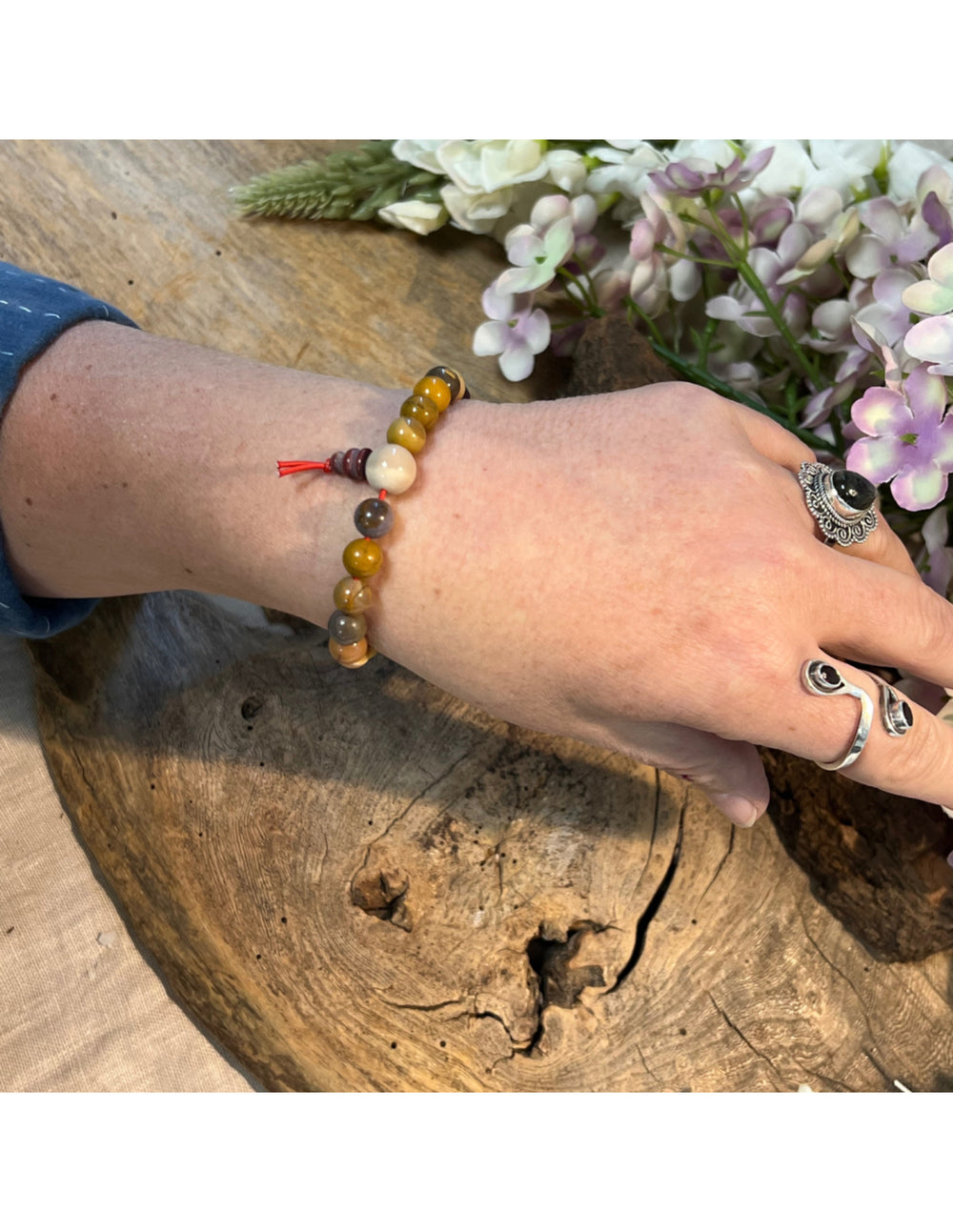 Mokaiet powerbead armband + kaart