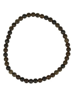 Obsidiaan goud kralenarmband 4 mm