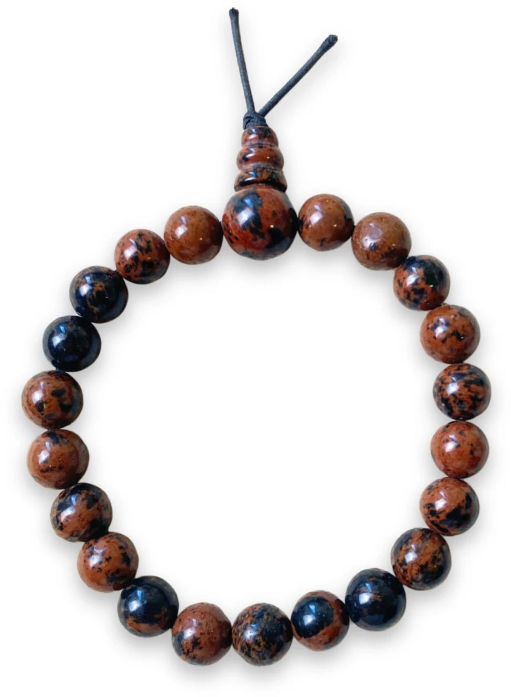 Obsidiaan mahonie powerbead armband