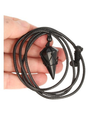 Obsidiaan zwart ketting mannen cone