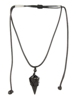 Obsidiaan zwart ketting mannen cone