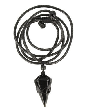 Obsidiaan zwart ketting mannen cone