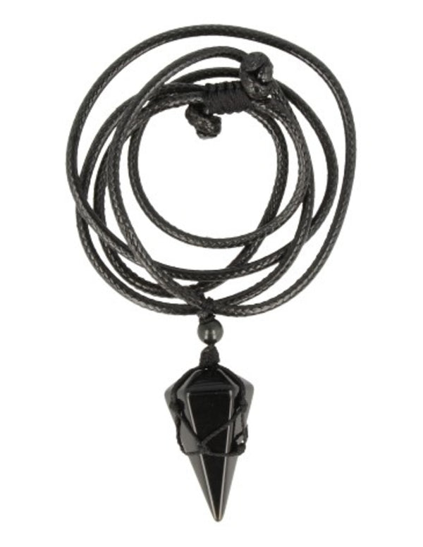 Obsidiaan zwart ketting mannen cone