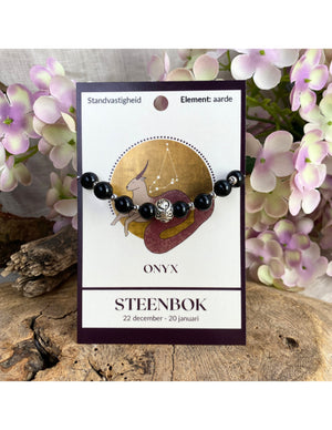 Onyx sterrenbeeld armband - Steenbok