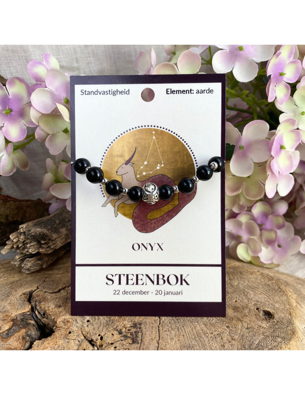 Onyx sterrenbeeld armband - Steenbok