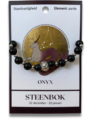 Onyx sterrenbeeld armband - Steenbok