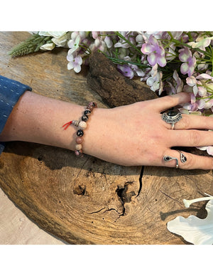 Rhodoniet powerbead armband + kaart
