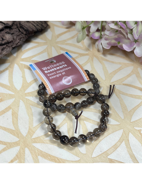Rookkwarts powerbead armband + kaart