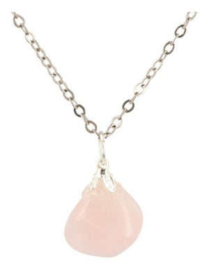 Roze kwarts edelsteen hanger