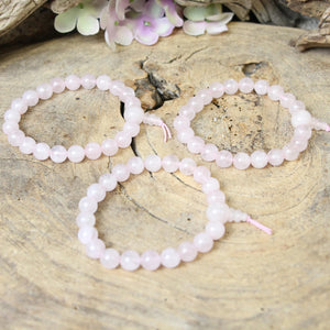 Rozenkwarts powerbead armband