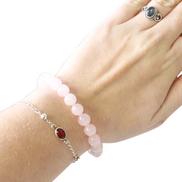 Rozenkwarts powerbead armband