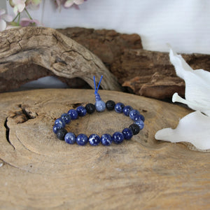 Sodaliet powerbead mannen - extra lange armband
