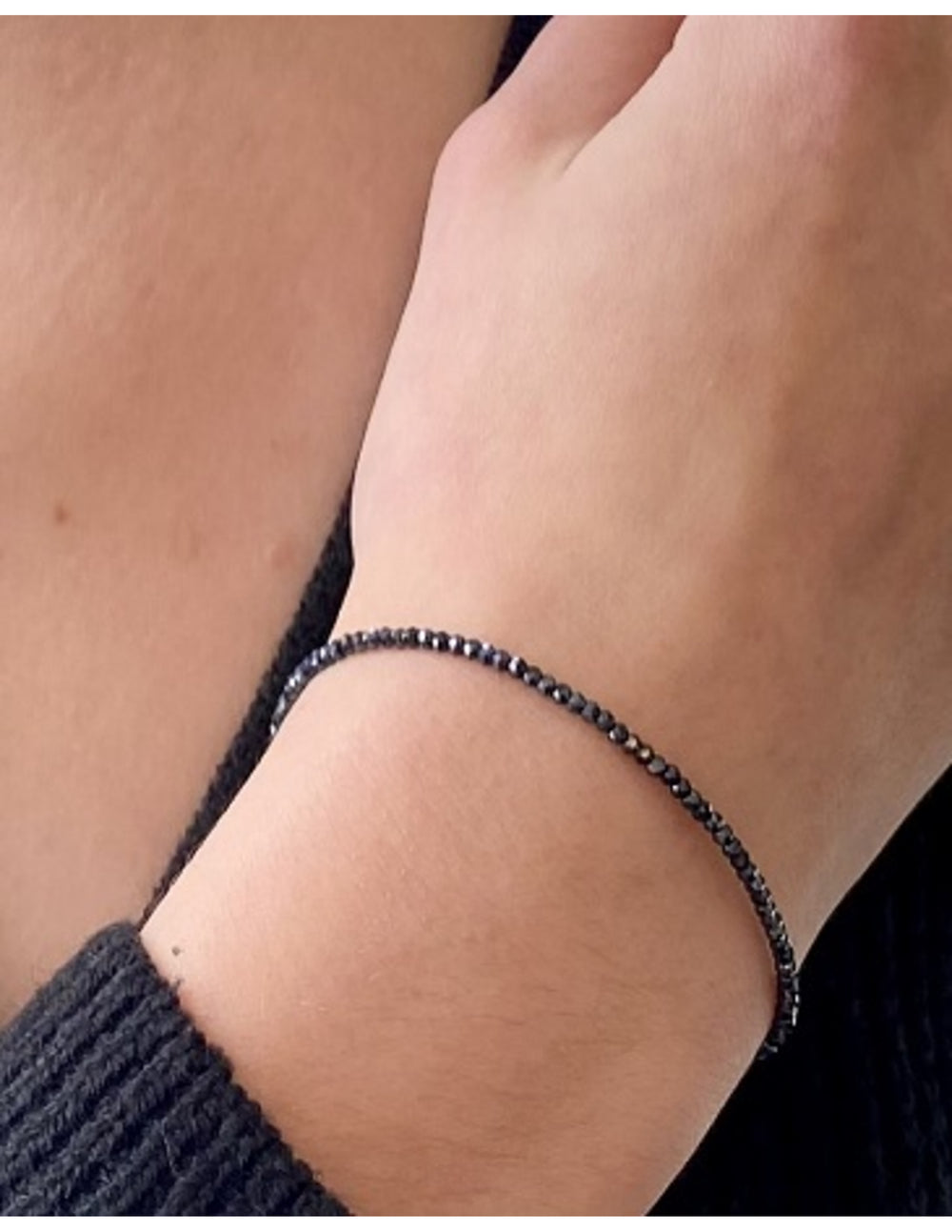 Spinel zwart met coating summer vibes armband