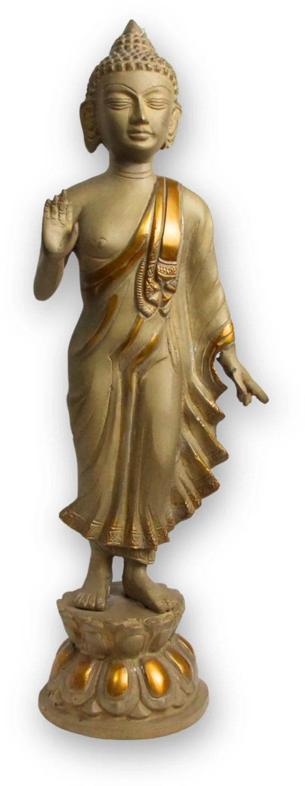 Staande boeddha beige en goudkleur