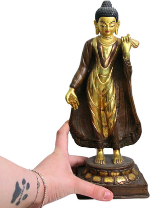 Staande boeddha Goldface beeld