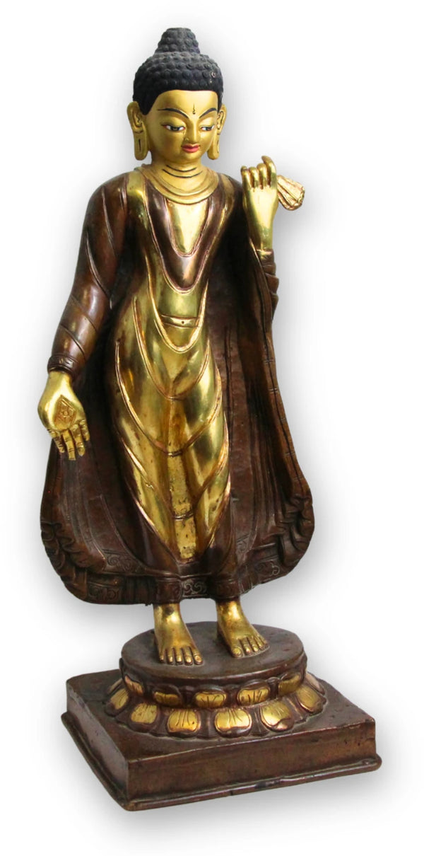 Staande boeddha Goldface beeld