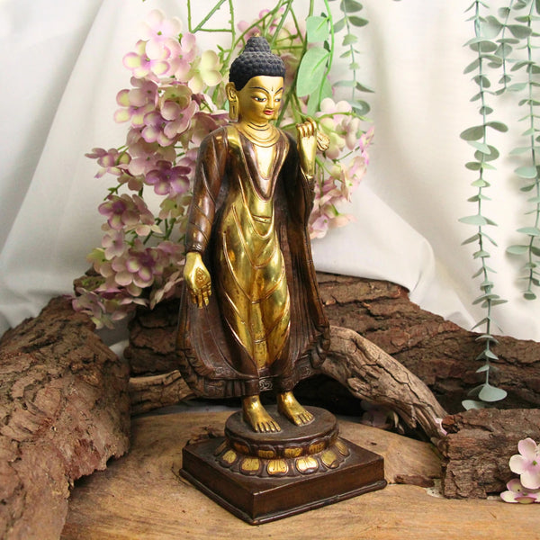 Staande boeddha Goldface beeld